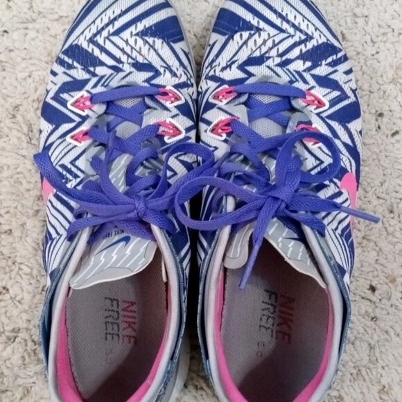 Nike Free 5.0 TR FIT 5 PRT Women’s Purple Geometric Colorful Running Shoes Sz 8 - Picture 6 of 10